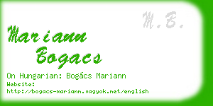 mariann bogacs business card