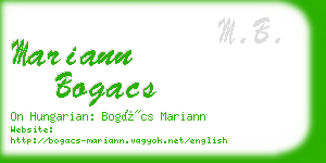 mariann bogacs business card